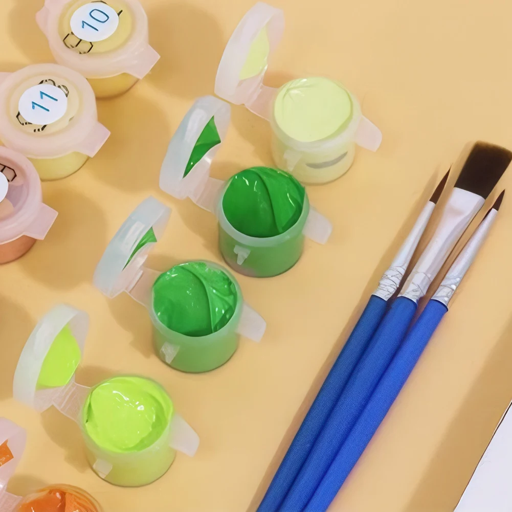 6 Pack Paint by Numbers Kit with Brush and Acrylic Paints Color By Number Painting Kits DIY Acrylic Oil Painting for Adults