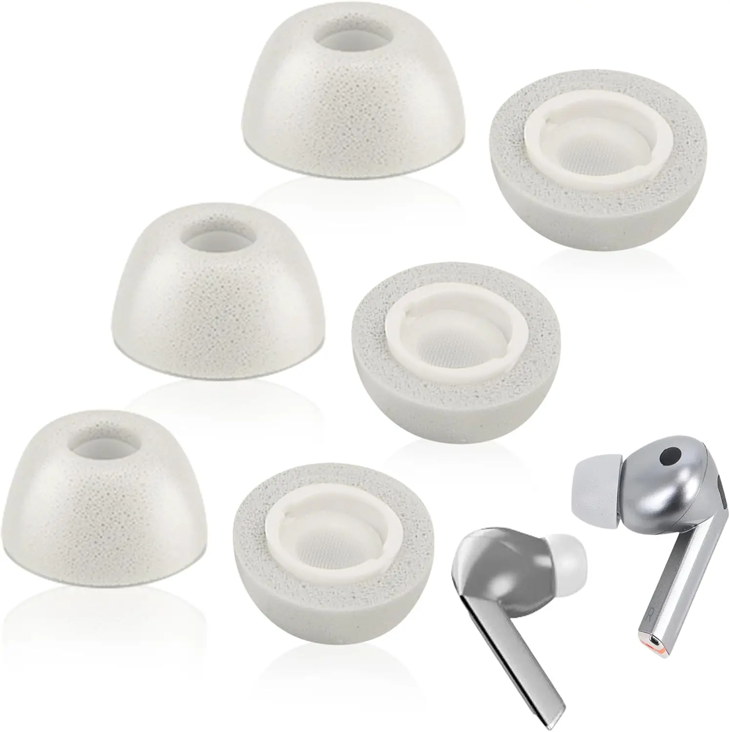 Premium Soft Memory Foam Ear Tips with Protective Covers