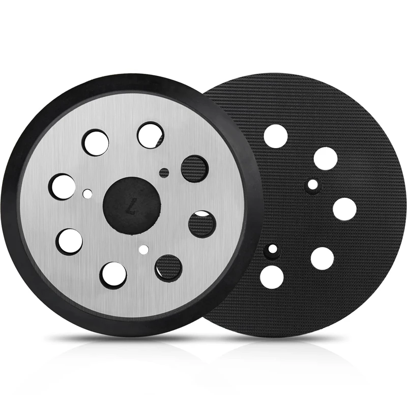 

New Sander Pads For Makita Orbital MT922, 5 Inch 8-Hole Replacement Hook And Loop Sanding Disc Metal Back And Rubber