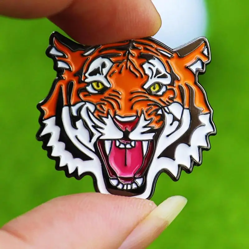 Golf Marker Magnetic Hat Clip Unique Tiger Design Ball Holder Clip Golf Ball Holder