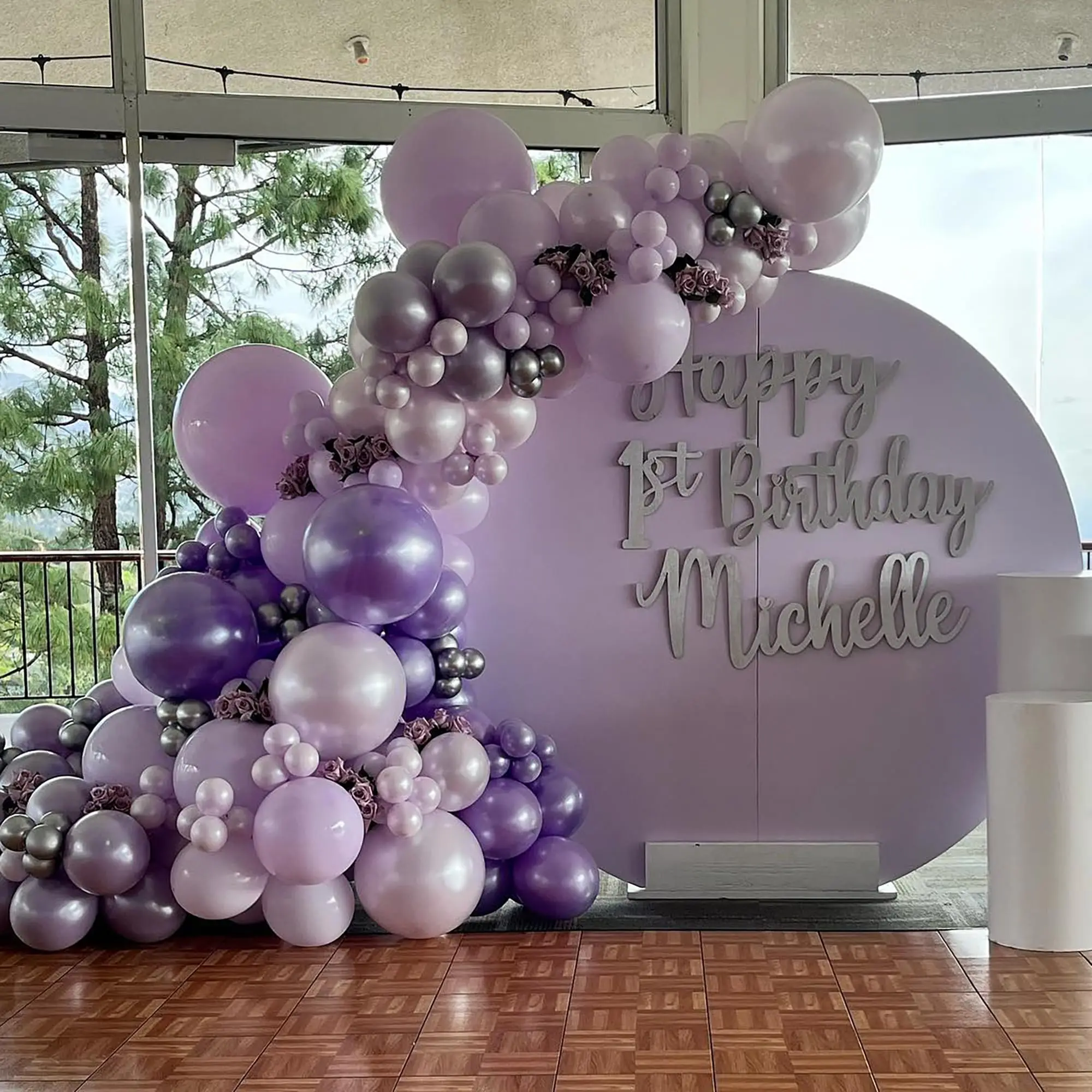 Butterfly Balloon Arch Garland Kit Purple Balloons with Foil Butterfly for Girl's Birthday Wedding Mother's Day Party Decoration