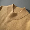 Spring and Autumn New 100% Pure Cashmere Sweater Men's Double Layered Half High Collar Pullover Youth Knitted Seamless Sweater 5