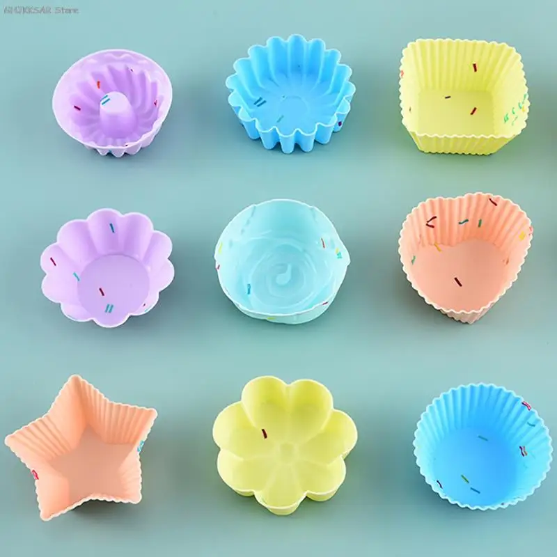 

5Pcs Silicone Cake Mold Multi-shape Muffin Cupcake Baking Molds Kitchen Cooking Bakeware DIY Cake Decorating Tools