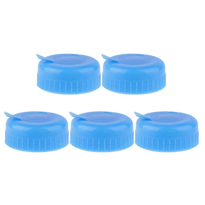 Water Jug Cap 5 Pack Plastic Water Bottle Cap Blue Gallon Drinking Bottle Replacement Tool Leak Free