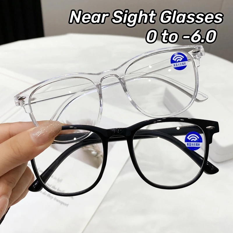 

Vintage Oval Frame Nearsighted Glasses New Anti-blue Light Rice Nail Near Sight Glasses Men Women Finished Myopia Glasses