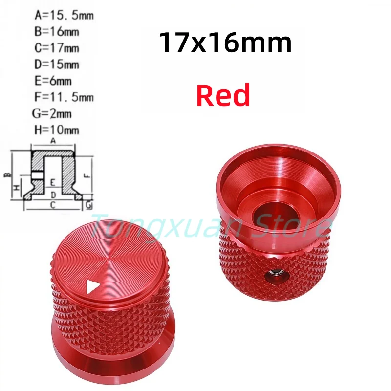 Potentiometer Knob Cap Aluminum Knob 1pc 17X16mm Aluminum Alloy Potentiometer Switch Control Cap Volume Audio Electric Knobs Screw Type