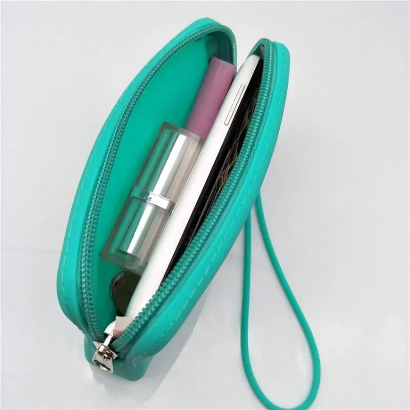 Silicone Long Purse Multi-functional Large Capacity Sundries Storage Bracelet Rope Large Bag Candy Color Cosmetic Bag Women