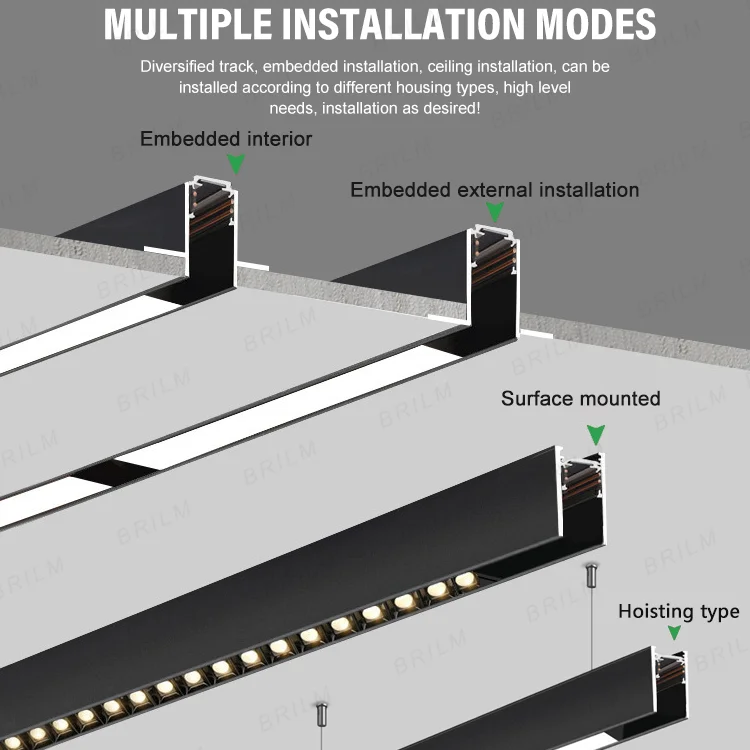 Zigbee3.0 Smart Magnetic Track Light Tuya Alexa DC48V LED Spot Flood Grille Pendant Lamps Modern Home Living Room Black 4