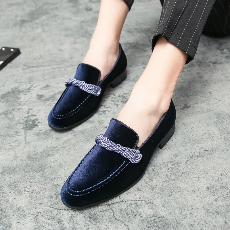 Designer Suede Men Loafers Green Pointed Wedding Oxford Leather Shoes for Classic Men Casual Loafers Formal Dress Footwear