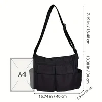 Women's School Messenger Bags For Women Shoulder Ladies Designer Handbag Solid Large Capacity Casual Canvas Shoulder Female Bags 2
