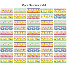 

50PCS Easter Egg Sticker DIY For Nails Bunny Water Decals Wraps Nail Art Sticker Rabbit Chicken Printed Heat Shrink Wrappers