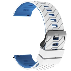 Premium 22mm Wide Replacement Watch Band Strap, Compatible with Smartwatches - 22mm width band (White Blue)