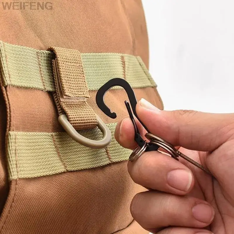 1/3/5PCS Taktische Multifunktions Nylon Molle Gurtband Gürtel D-Ring Karabiner Magic Tape Hängen schlüsselbund Rucksack Haken Molle Schnalle – Detail 8