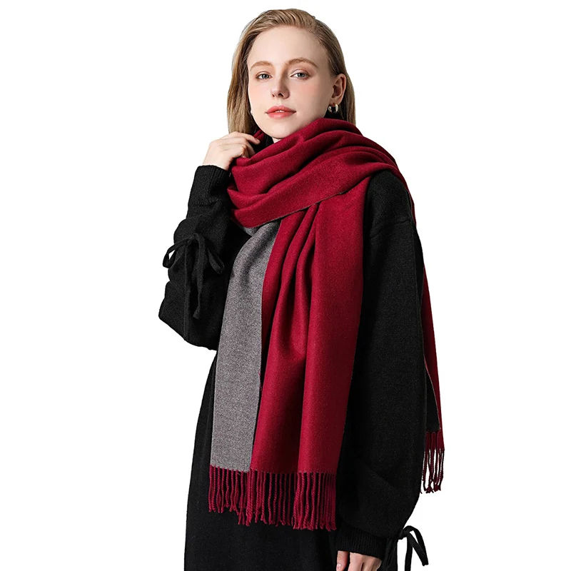 

Fashion Iwnter Warm Cashmere Scarf for Women Design Wool Long Shawl Wraps Blanket Lady Soft Tippet Tassels Bandana Echarpe 2022