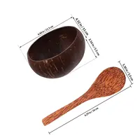 1 Ensemble de bols en bois inspirés de la coque de noix de coco pour masques faciaux, kit de mélange DIY, portable et léger, pour la routine de soins de la peau, le salon et les voyages 6