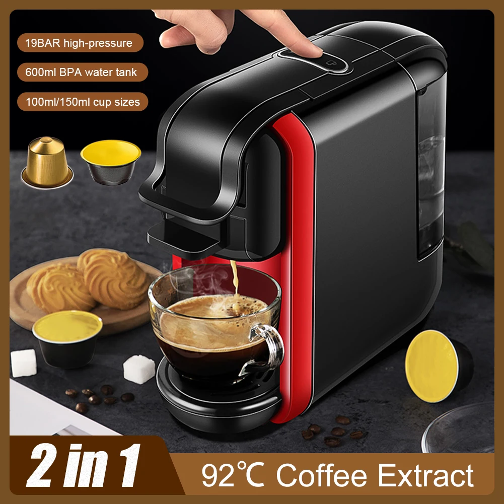 

Universal 2 In 1 Coffee Machine 1450W Automatic Coffee Maker Ground Coffee NES DG Capsules Machine For Espresso & Capsule