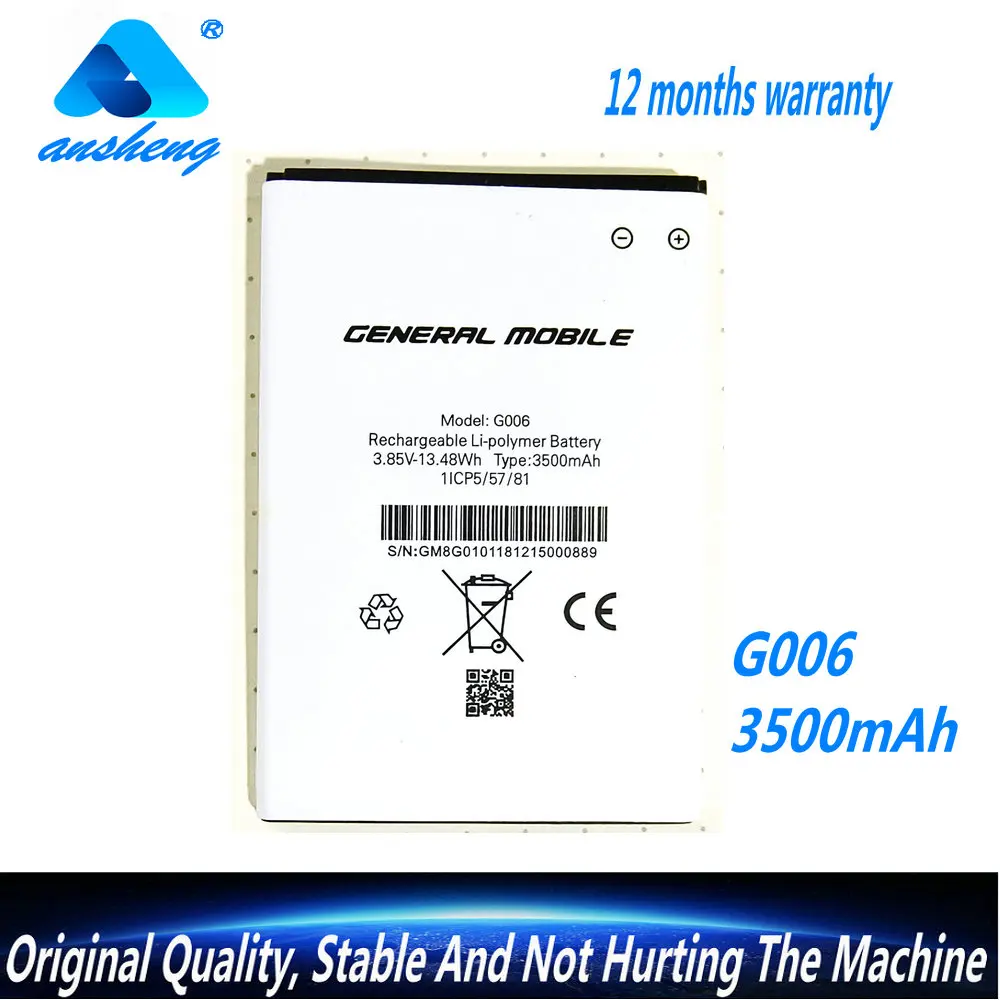 

New Original 3.8V 3500mAh Battery For General Discovery General Mobile GM8 Go Dual Smart Android GM6 G006 GM8 Mobile Phone