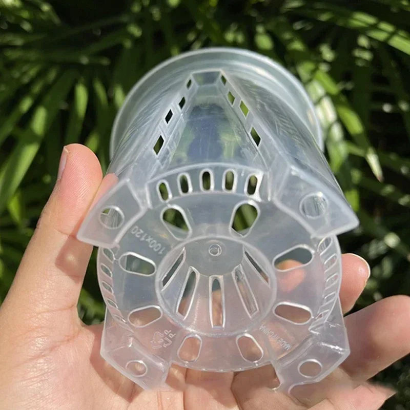 Flower Pot 5pcs Transparent Flower Pot Plant Seedling Breathable Pot Phalaenopsis Orchid Seasonal Green Orchid Flower Growing Tools