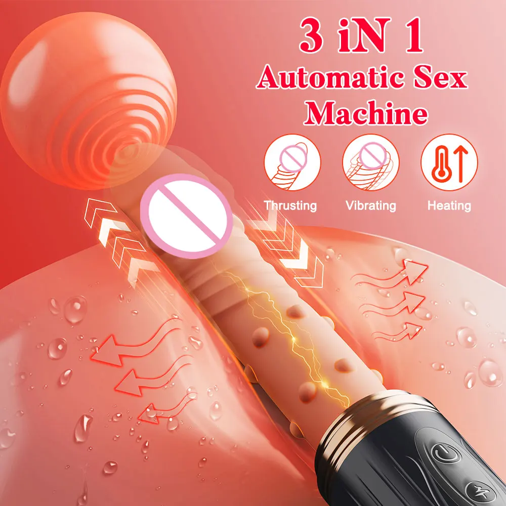Thrusting Realistic Dildo Sex Machine Penetration Fake Penis With Suction Base Women Heating Vaginal G Spot Stimulator Sex Toys