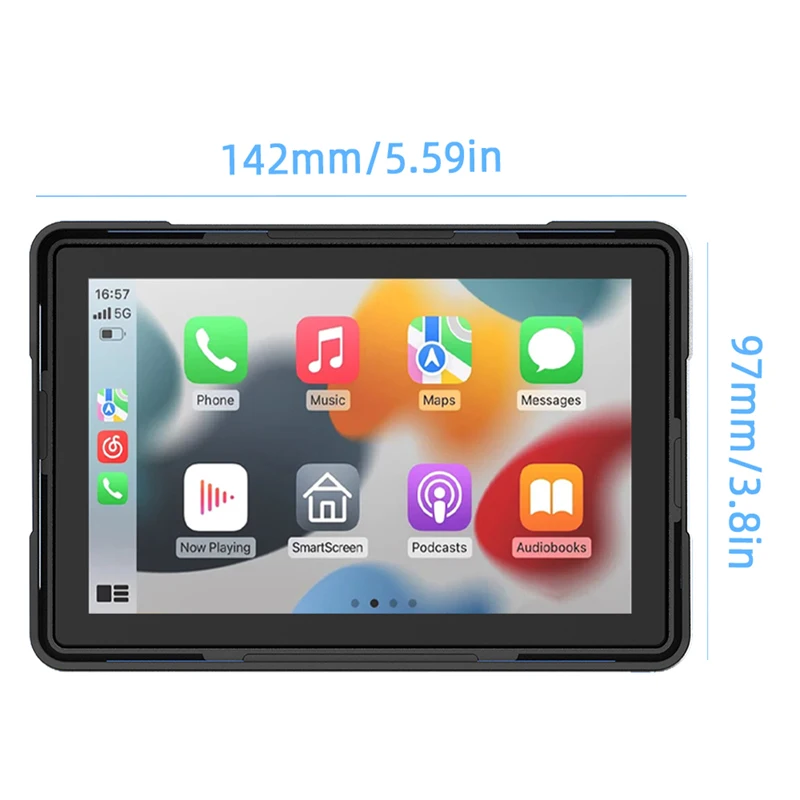 5 inch Waterproof Touchscreen, Support Dual Bluetooth, Car GPS, Siri