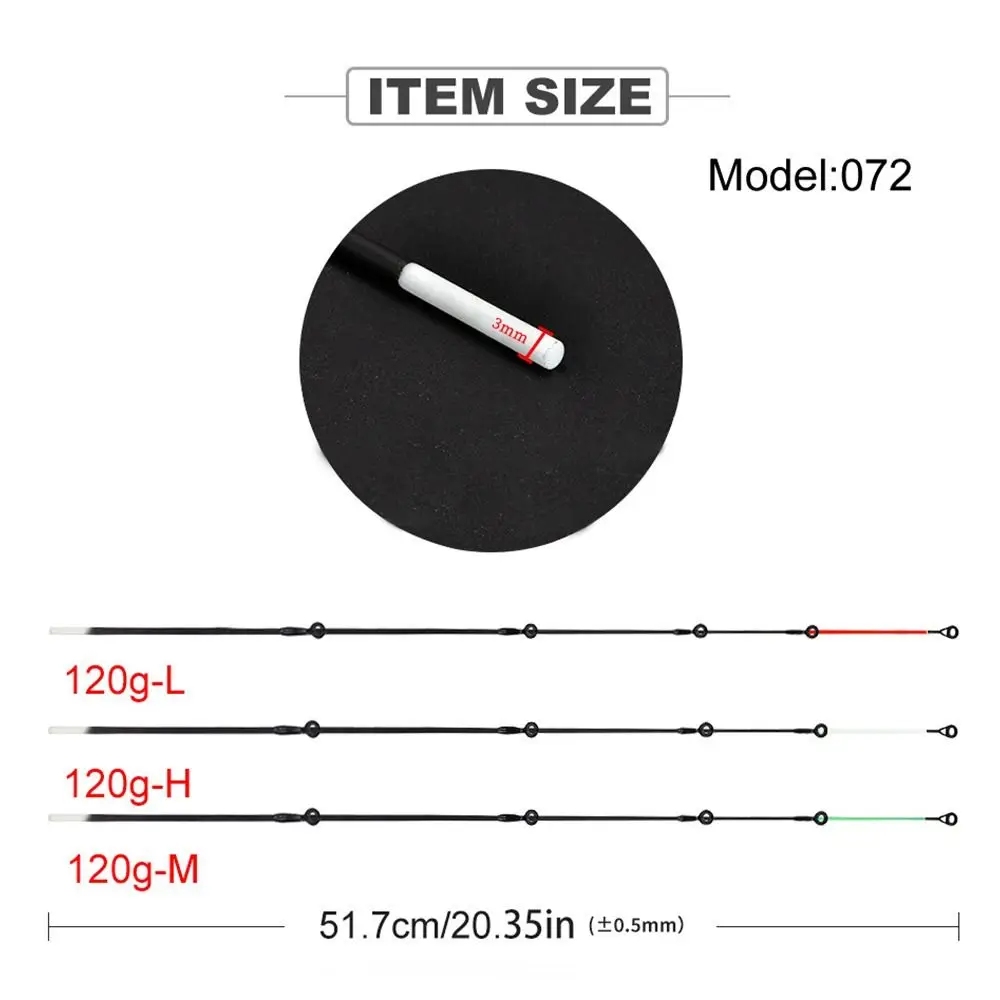 Hochwertige, einziehbare Eisfischerrute mit Spitze, 120g M/L/H, tragbare Spinnrute aus Kohlefaser und Fiberglas für den Winter, Angelzubehör – Detail 10