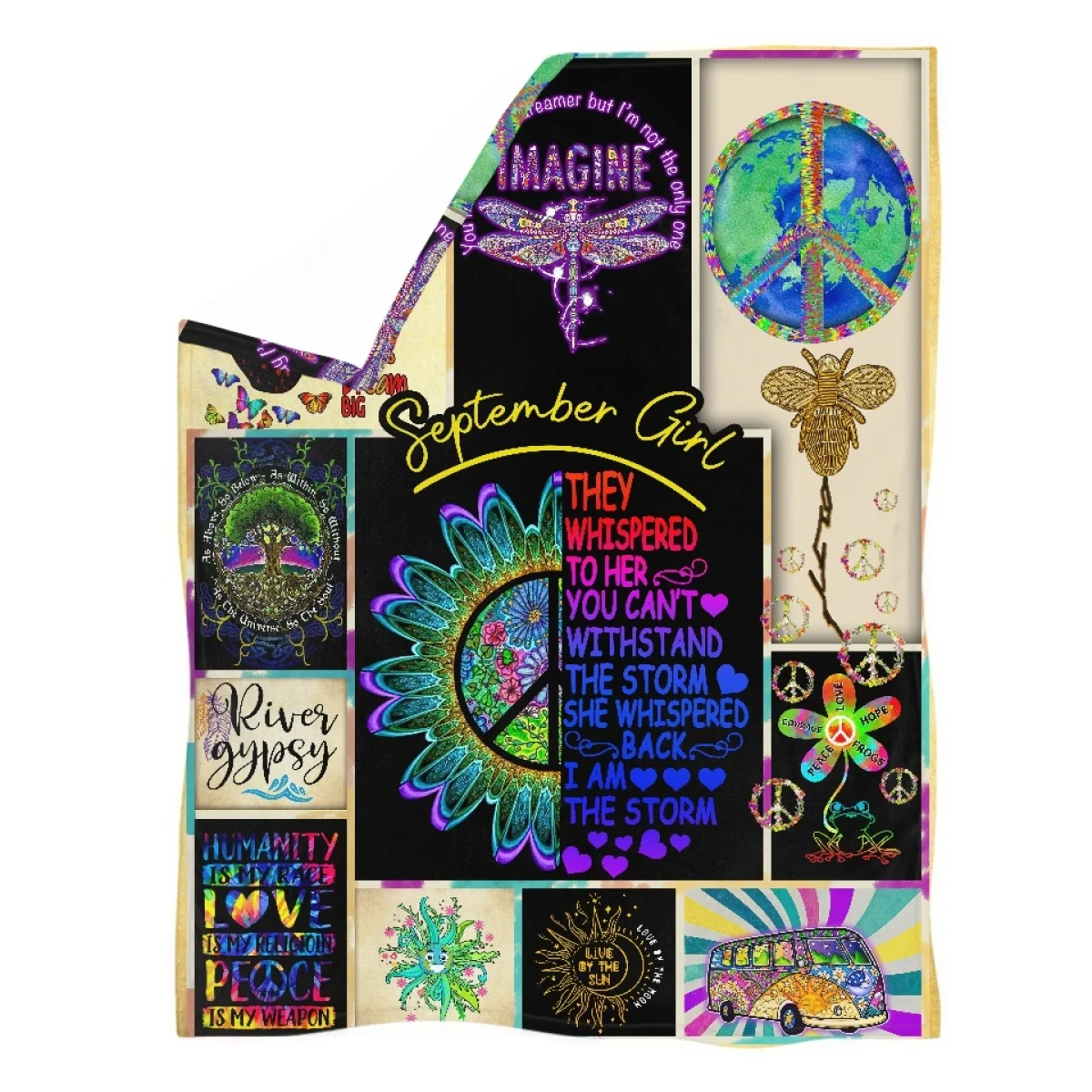 

Peace and Love Girls Blanket Flannel Throw Blankets Sherpa Keep Warm Blanket Children's Blanket for Bedroom Beds Sofa Couch Gift