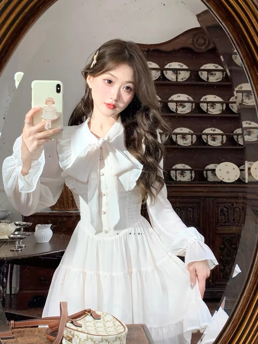 Elegant Chiffon Short Dresses for Women Flare Sleeves Ruffles A-line Birthday Party Dress Korean Fashion One Piece Vestido New