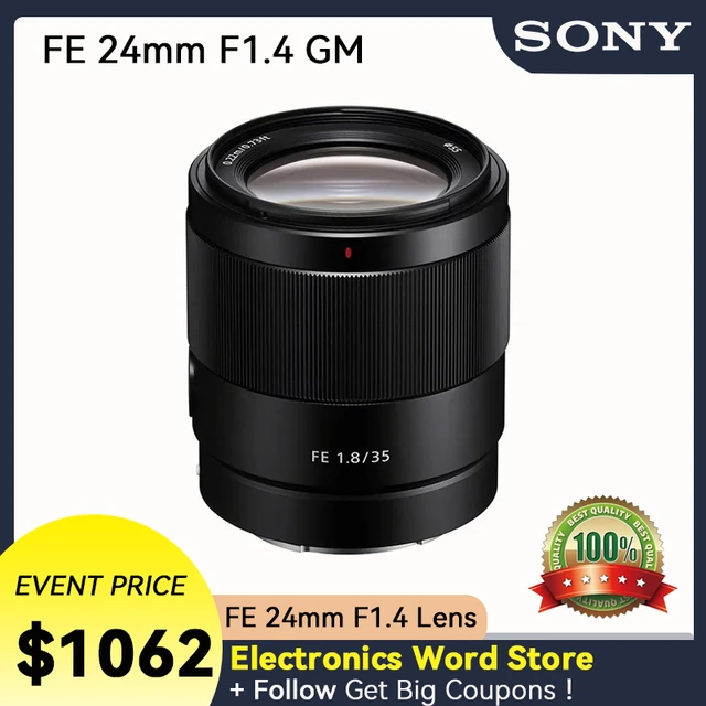 Sony FE 24mm F1.4 GM Full Frame Wide-Angle Prime Lens Large