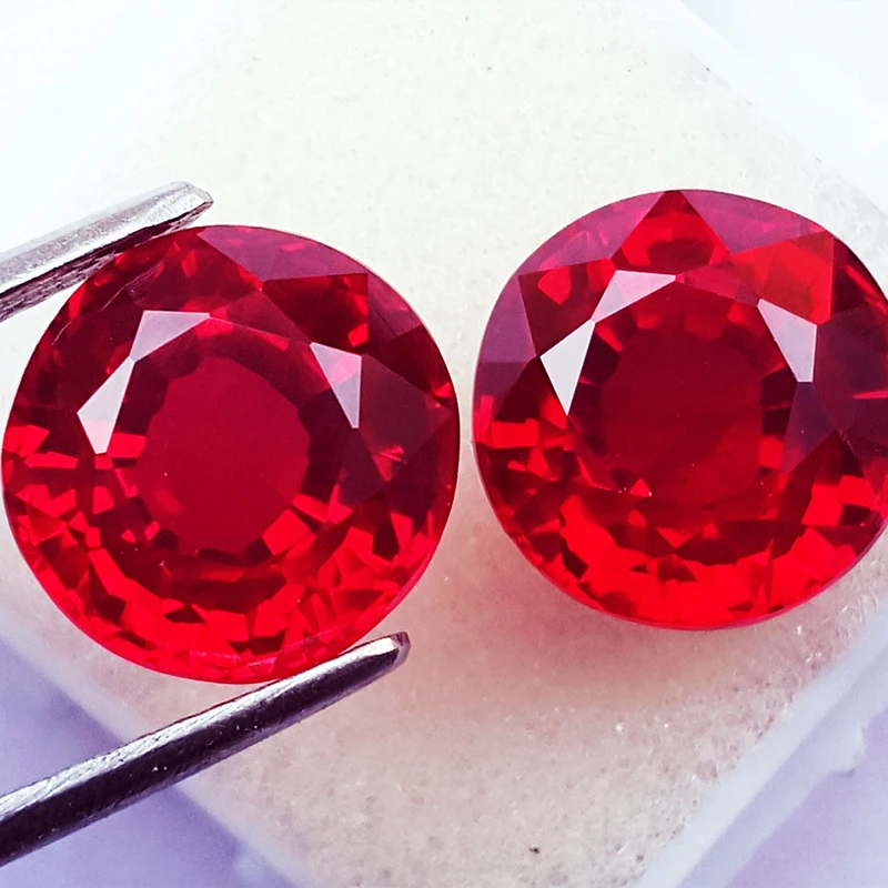 1-12mm Pigeon Blood Red Ruby Lab Grown Loose Gemstones With AGL Certificate for DIY Jewelry Making