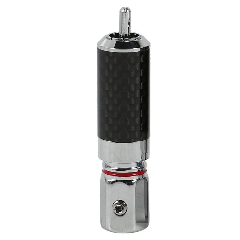 4 Pieces Of Rhodium-Plated Carbon Fiber Lotus Signal Connector, Plated RCA Plug, Coaxial Lotus Terminal