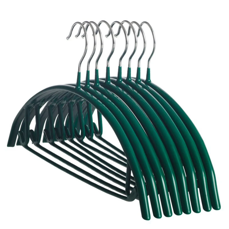5 pieces Household Dip Plastic Half-round Coat Hanger Thick Adult Clothes Shelf With Hook Without Trace Drying Dipped plastic 5