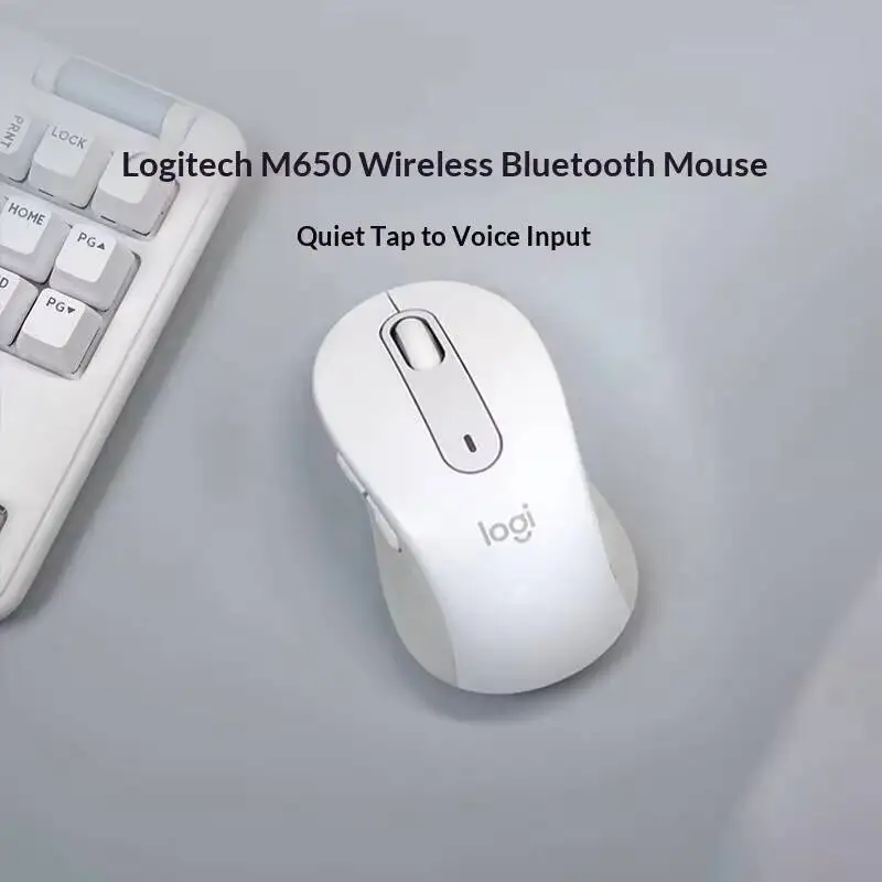로지텍 M650/M650L 무선 인체공학 마우스 - 90% 더 조용한 작동, 지속 가능한 재활용 플라스틱, 5개의 사용자 지정 버튼, 10m 범위