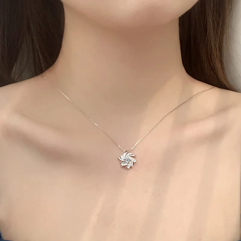 0.5 Carat Moissanite Pendant Necklaces 925 Sterling Silver For Women Wedding Party Fine Jewelry