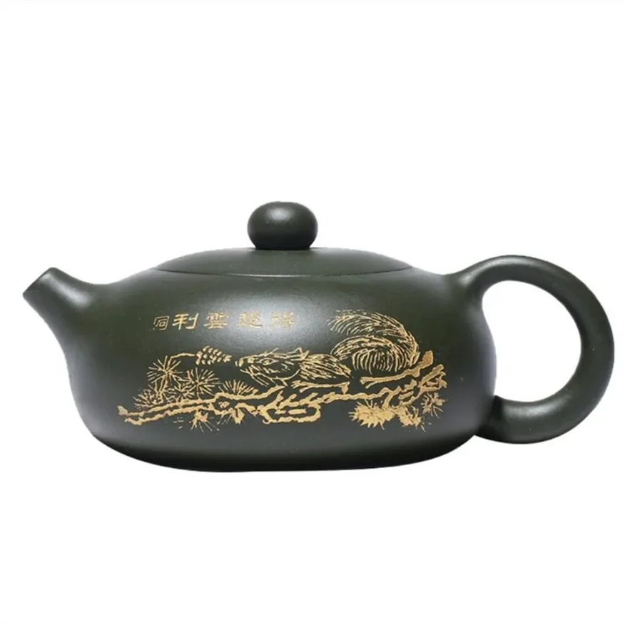 

Chinese Yixing Teapot Purple Clay Filter Xishi Teapots Beauty Kettle Raw Ore Green Clay Handmade Tea Set Authentic 170ml