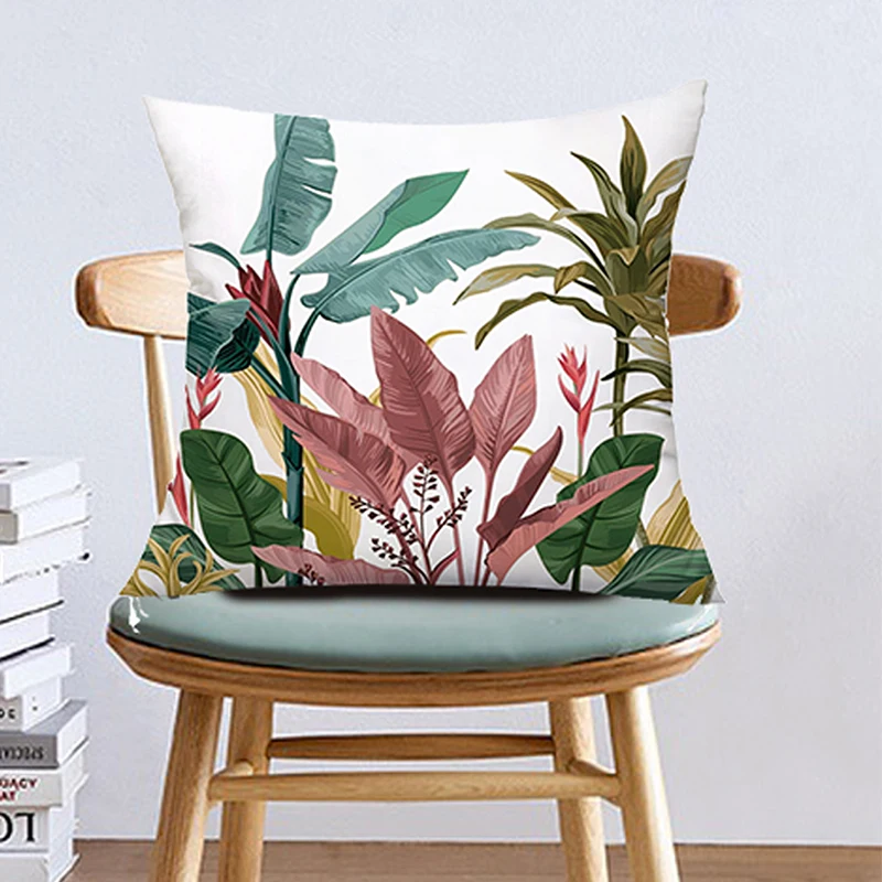 1pc Colorful Flowers Pattern Throw Pillow Case