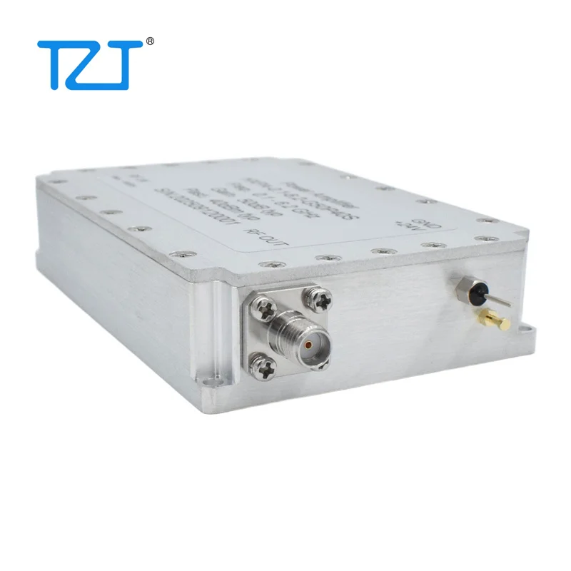 TZT 0.1-6.2GHz 10W RF 마이크로파 전력 증폭기 1.6dB 저잡음 50dB 고이득 증폭기(SMA 암 커넥터 포함)
