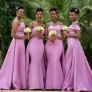 Bridesmaid Dresses Wedding Party For Women 2022 Elegant Black Satin A Line Long Night Woman's Evening Formal Gowns