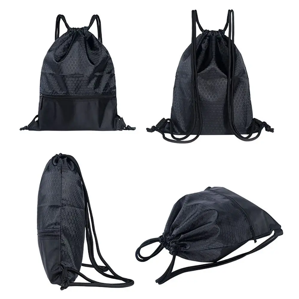 1Pc Durable Sports Drawstring Pocket Basketball Helmet Storage Fitness Backpack Outdoor Waterproof Oxford Folding Zipper Bag