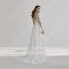 Pure White V-Neck Women Wedding Dresses A-Line Bridal Gowns Modern Bright Lace Print Mopping Length Vestidos De Novia Customized 2