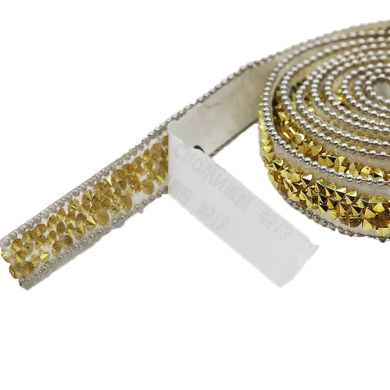 (1 Yard) 10mm Water Rhinestone Accessories Self Adhesive Diamond Adhesive Resin Wedding Party Home Decoration Lace