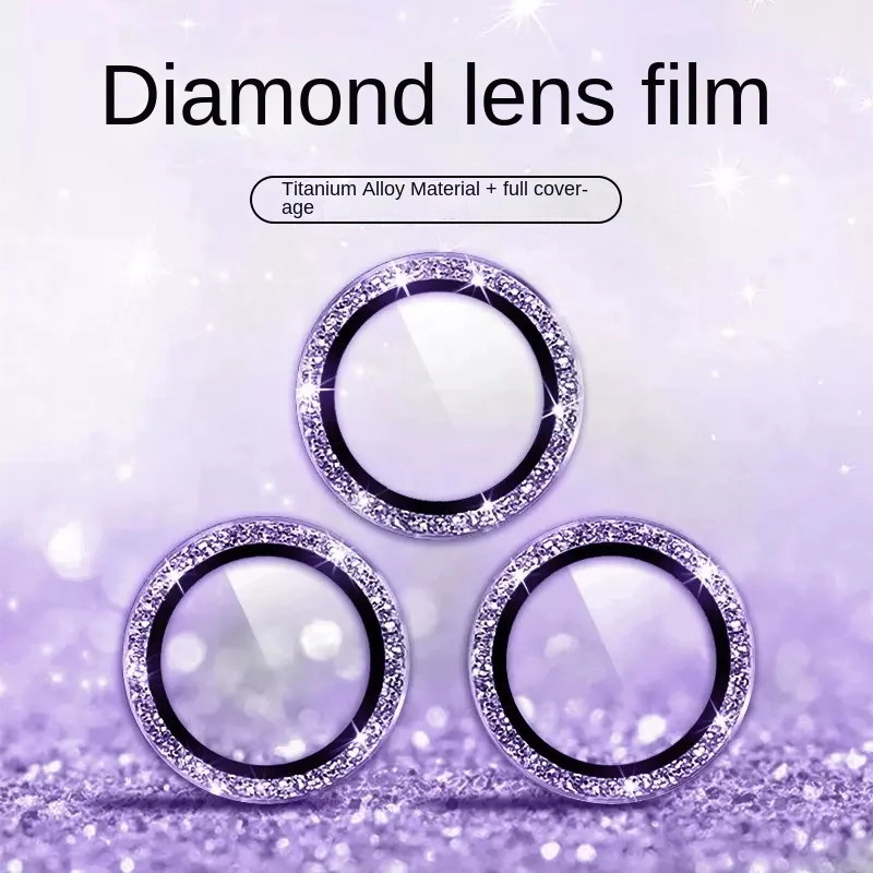 Glitter Diamond Camera Lens Protector Per Iphone 14 13 12 11 Pro Max Mini Camera Metal Ring Glass Per Iphone 14 Cappuccio Protettivo
