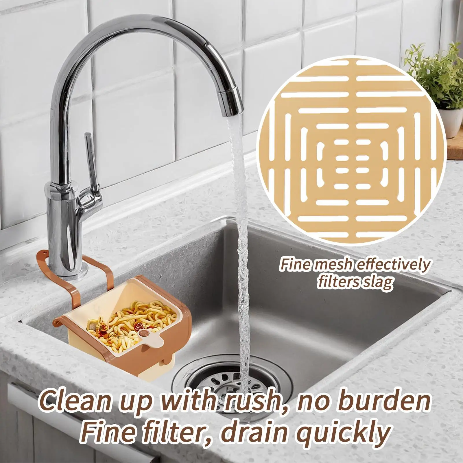 Kitchen Sink Drain Strainer Basket Sink Food Catcher Basket Anti-clog Filter for RV Kitchen Pasta Vegetable Fruit Food Catcher