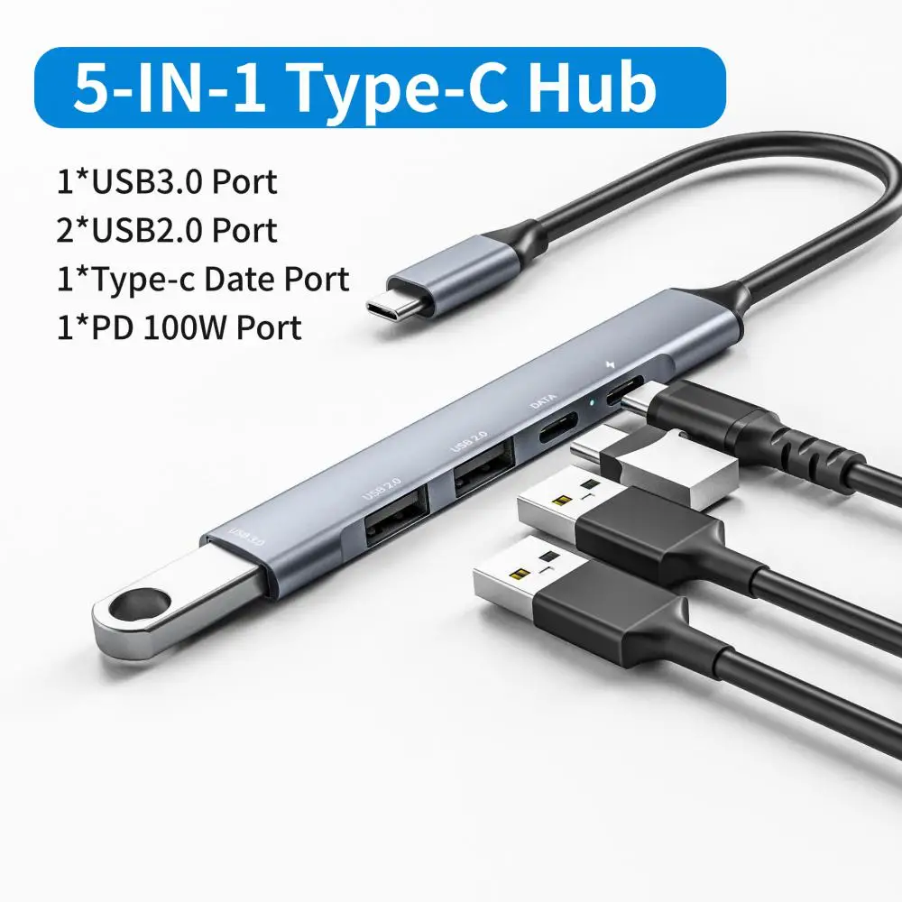 HDMI 호환 C타입 허브 분배기, USB 여러 포트, 맥북 4 in 1 컴퓨터 액세서리, 맥북 노트북 PC