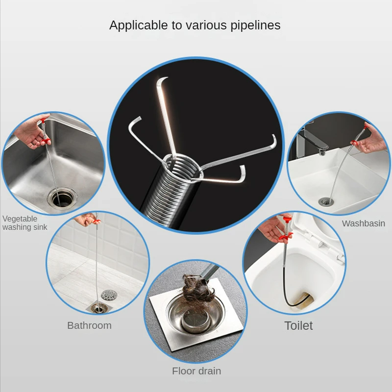 Kitchen Sink Cleaning Pipe Plunger Sinks Sewer Toilet Unclogging With Grab Handle Factory Supply Four-jaw Pickup Unblocker