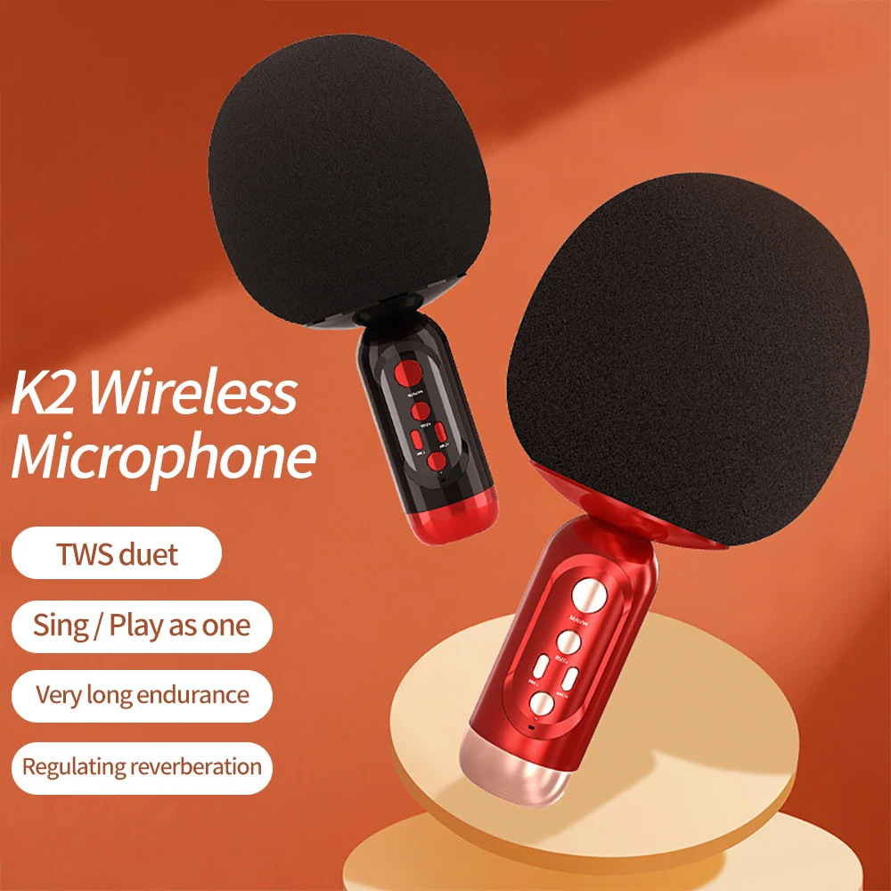 K2WirelessBluetoothMicrophoneSpeakerKaraokeSoundMultifunction