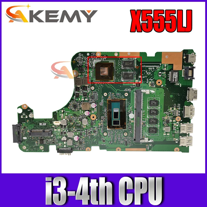 Материнская плата для ноутбука Akmey X555LJ Asus X555LNB X555LN X555LD X555LB X555LF с 4 Гб ОЗУ i3-4th 2GB-GPU |