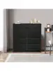 Dresser for Bedroom with 9 Drawers Chest of Drawers Storage Drawers Organizer Unit Black Wide Fabric Dresser with Fabric 4