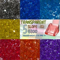 Slope 1x1 Transparent Building Block Clear Brick Set MOC Parts For Pixel Art Remix Painting Compatible 54200/50746  200pcs/Lot 1