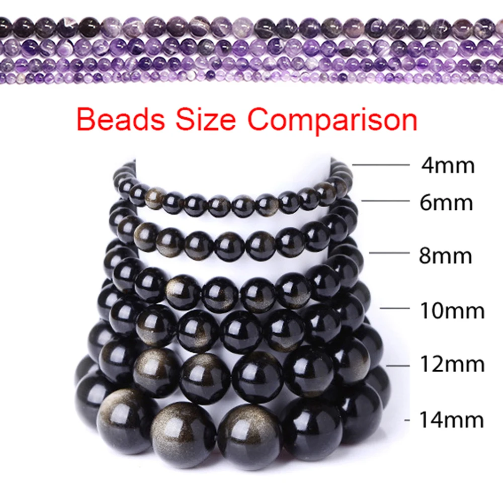 Amethyst Crystal Bracelet, Large 12mm 10mm 8mm Gemstone Beads 