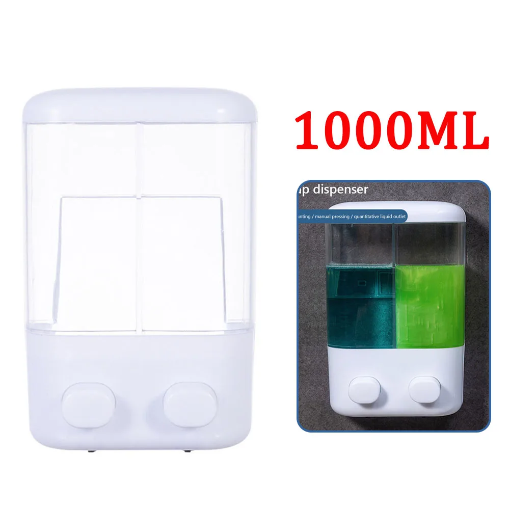 Soap Dispensor 500/1000ml Bathroom Accessories Wall Mounted Single Slot Self-adhesive Shampoo Container Hand Press Liquid Lotion